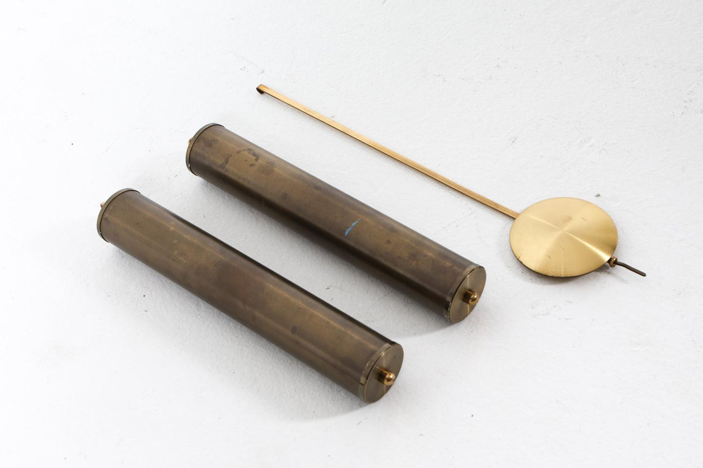 german oak & brass wall clock