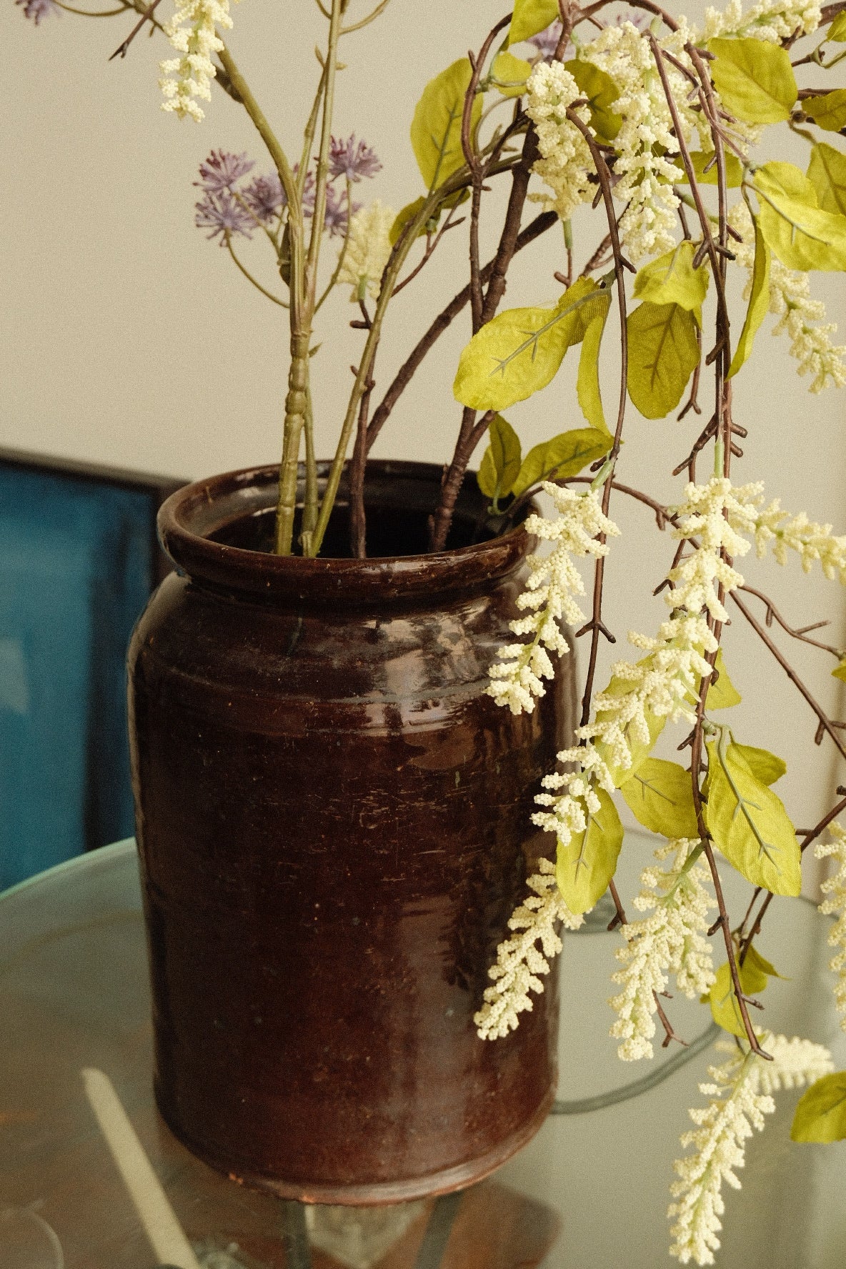 antique salt glaze ceramic jar
