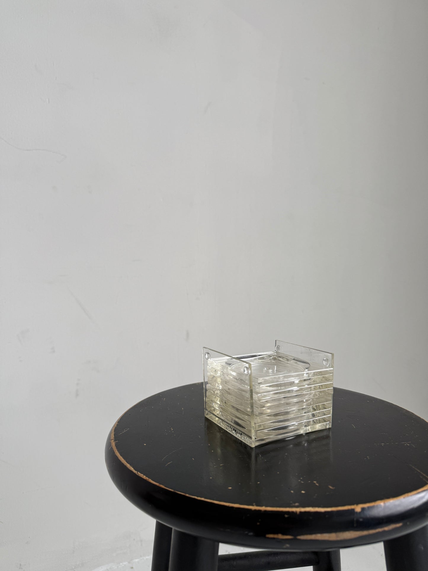 vintage lucite coaster set, 1970s