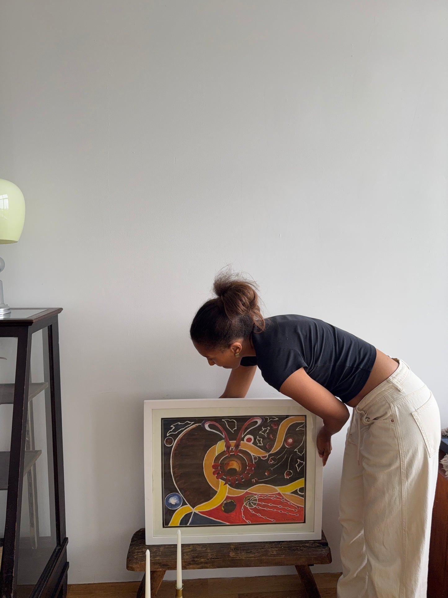 vintage twin snakes painting