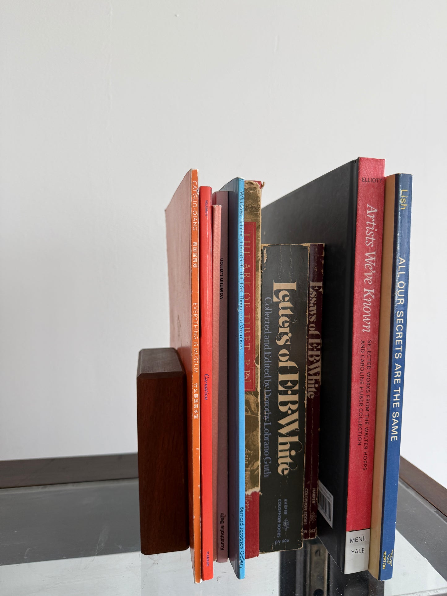 mid-century teak + stainless steel bookends