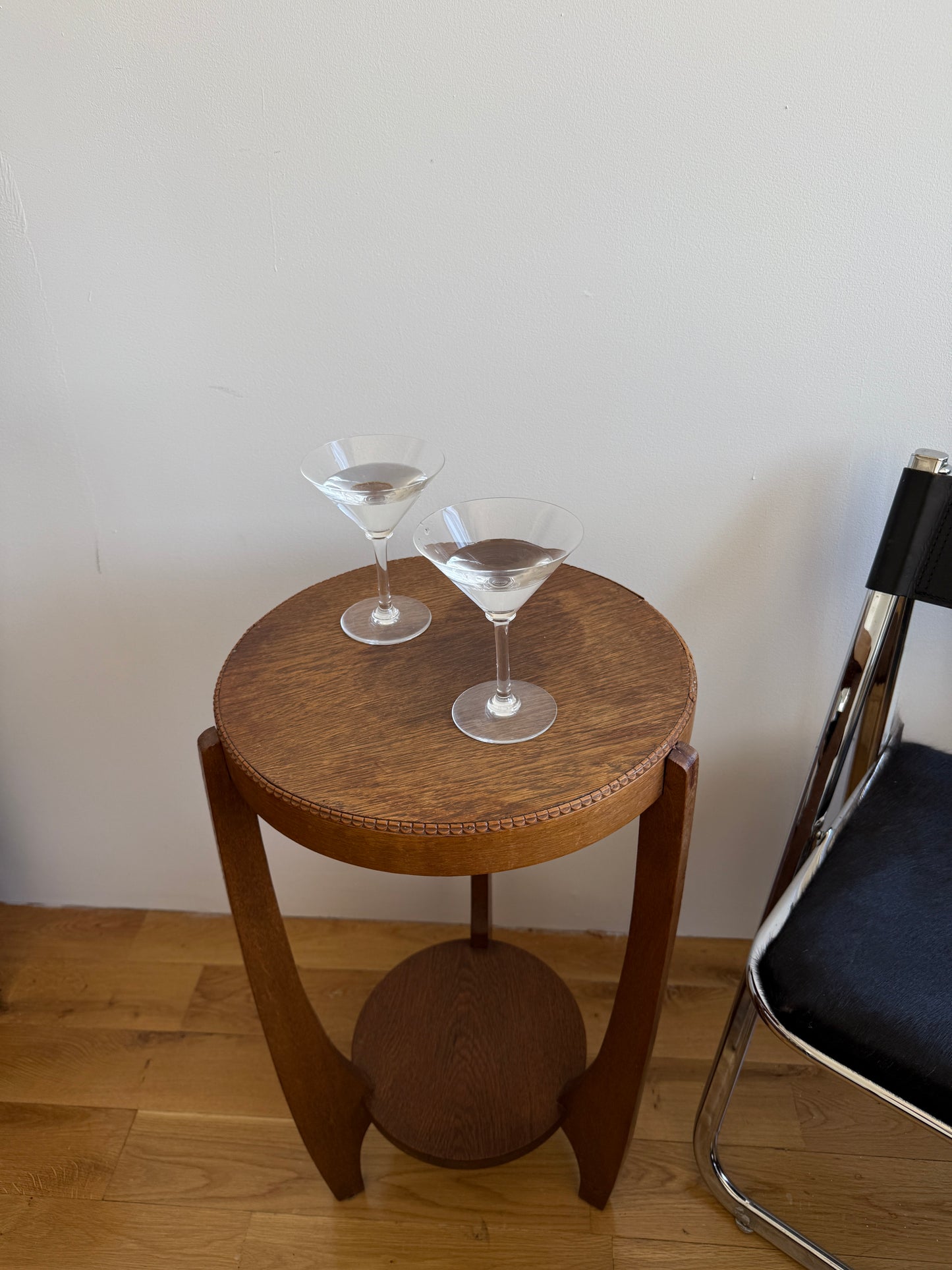 dutch art deco oak side table, 1920s