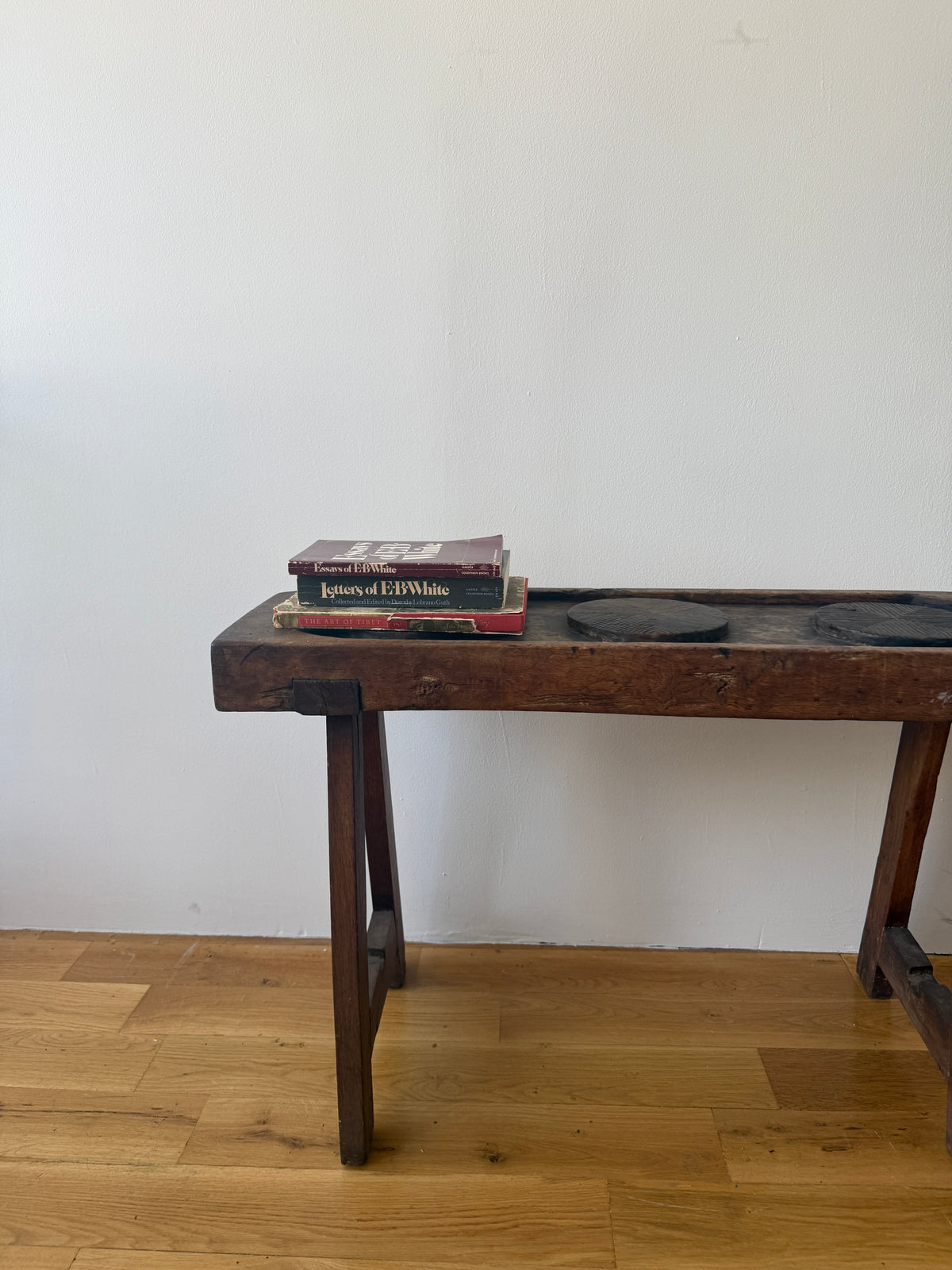 antique primitive low console table