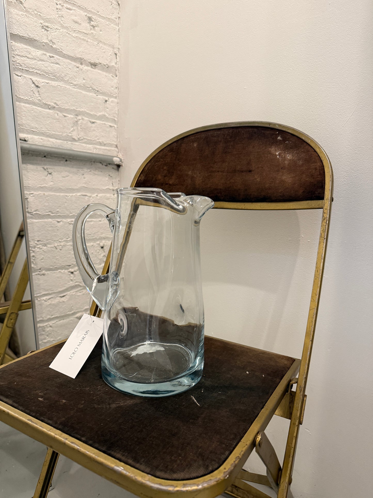 large vintage glass pitcher