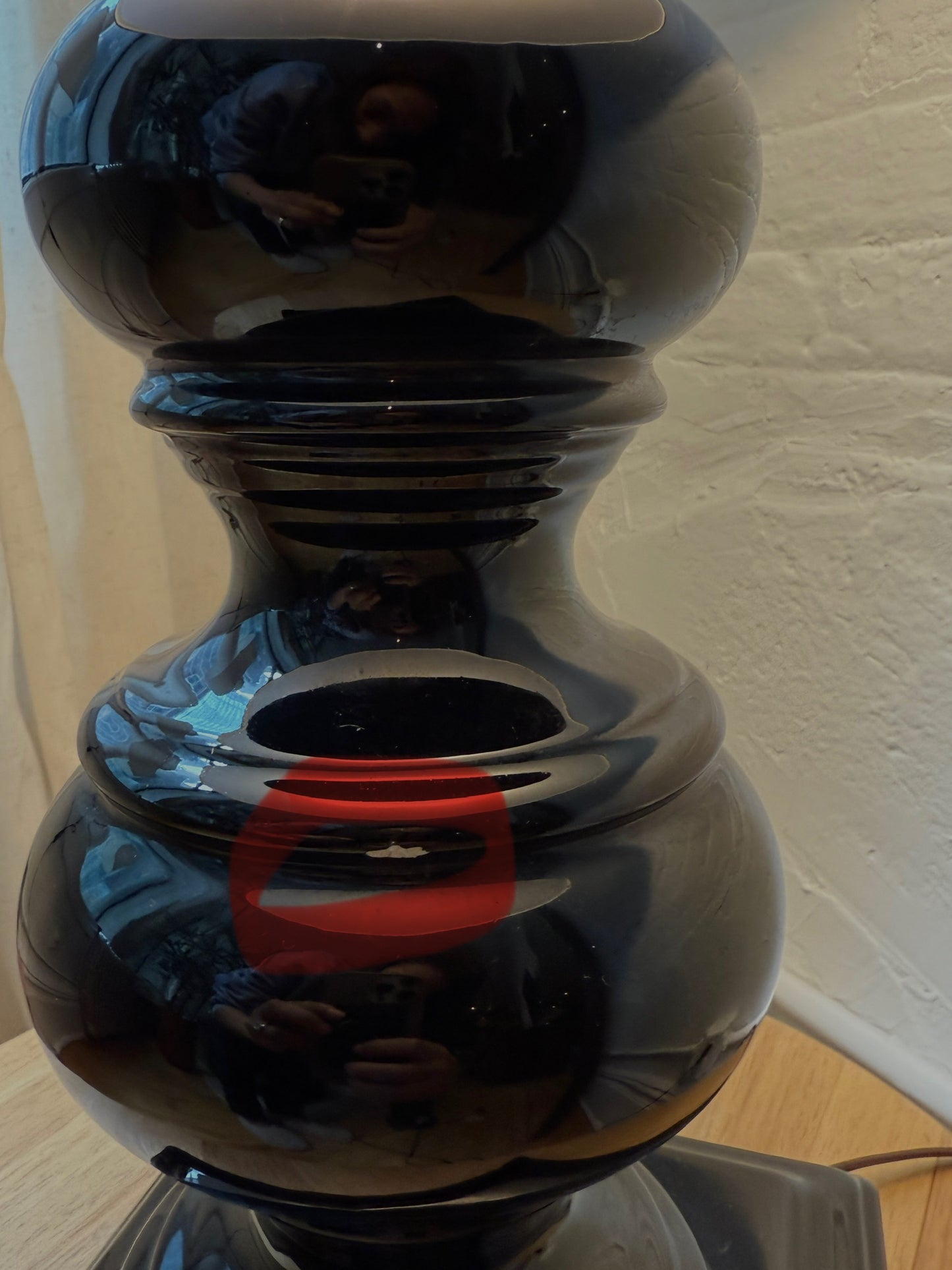 oversized black sculptural table lamp