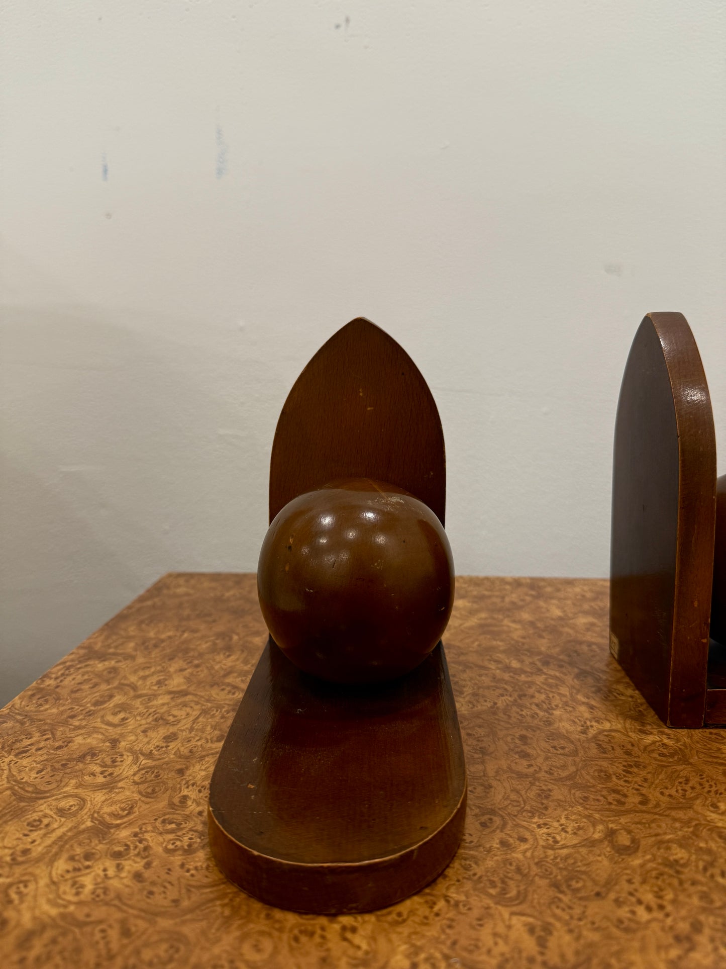 pair of dutch art deco oak bookends