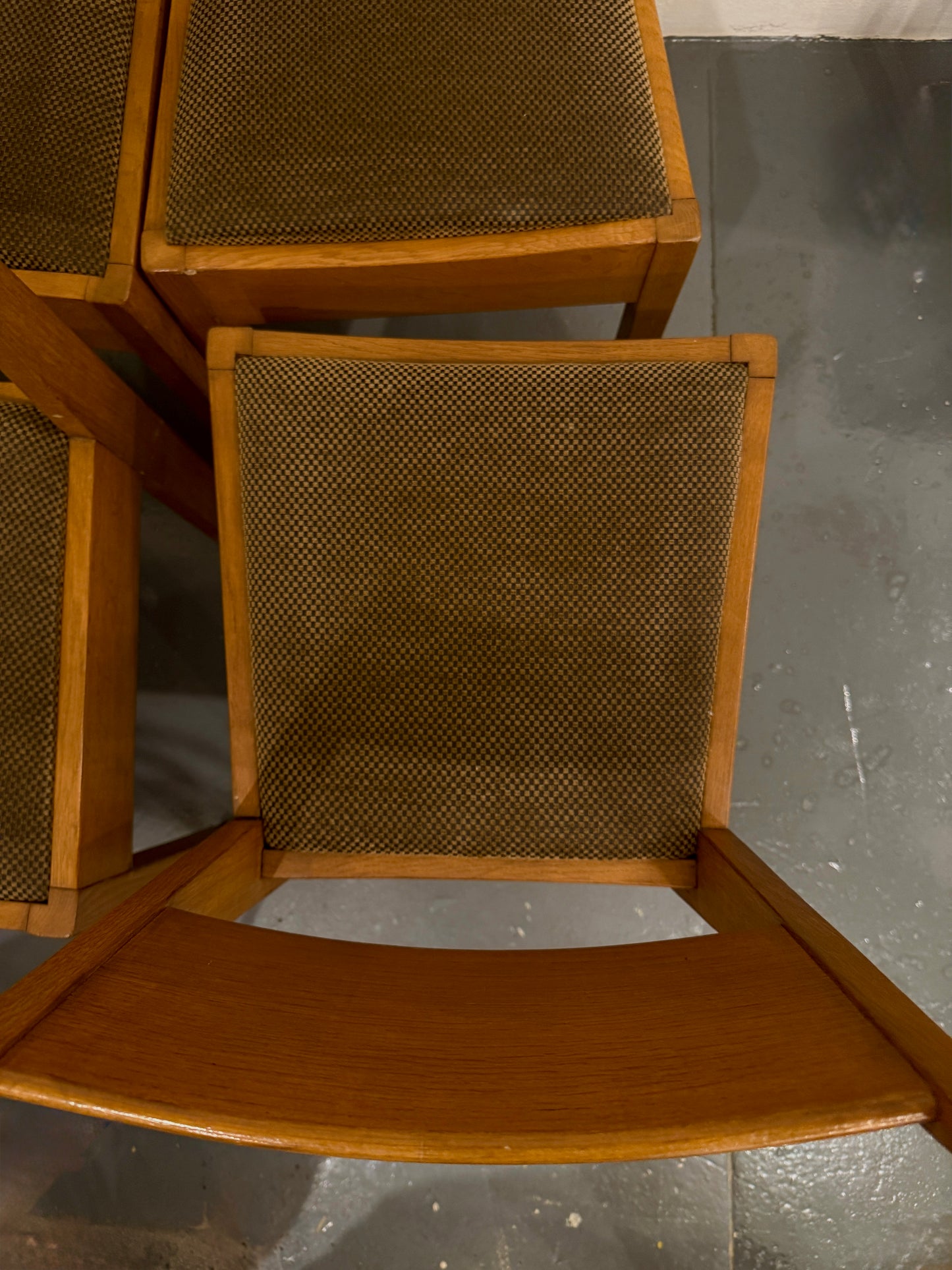 set of 4 dutch art deco oak dining chairs