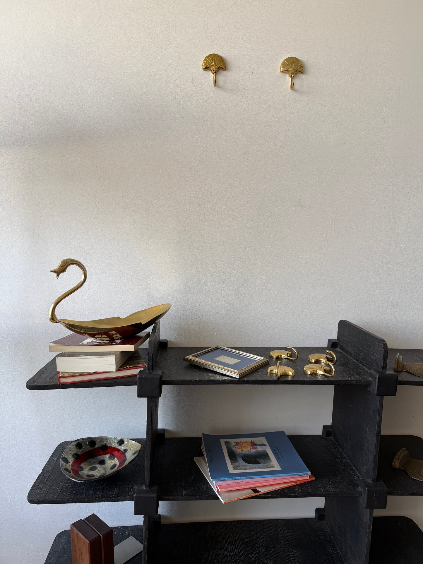 vintage brass swan catchall dish