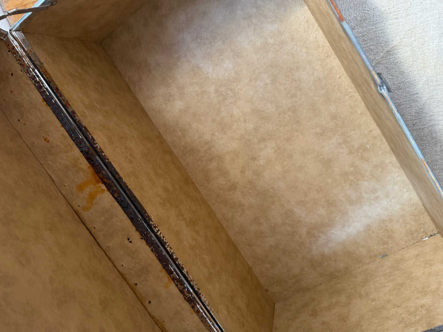 large chrome steamer trunk