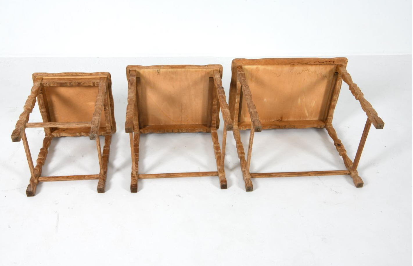 danish oak nesting tables, 1970s
