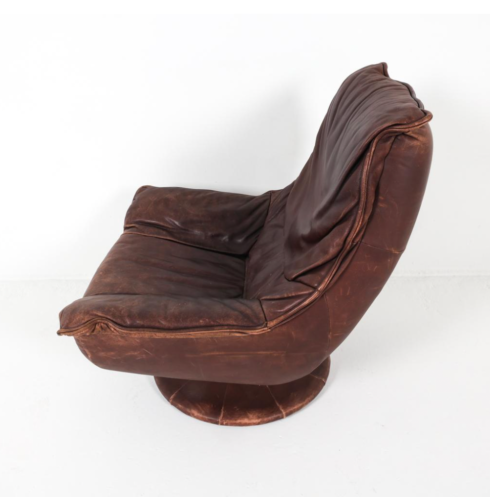 dutch leather swivel chair