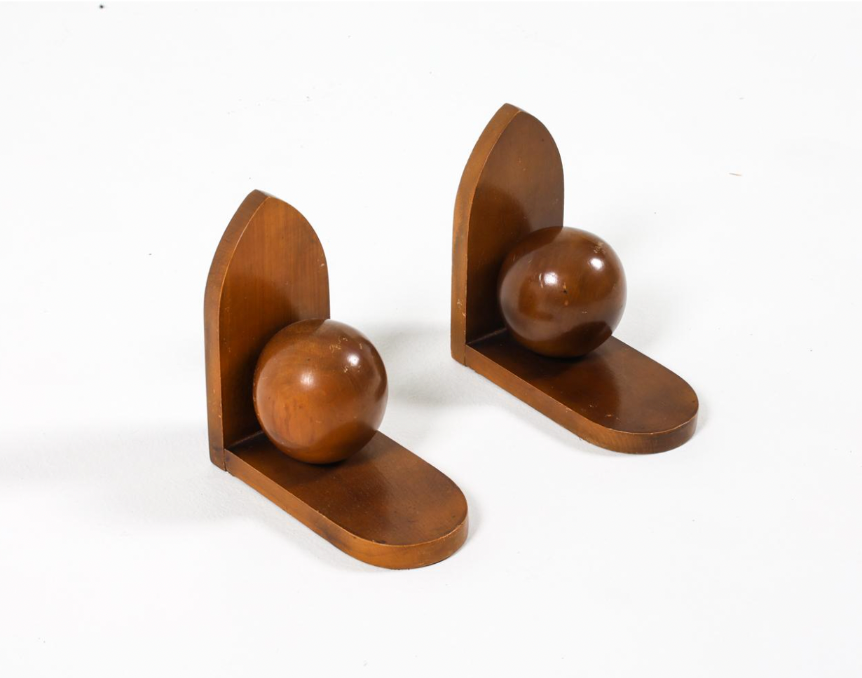 pair of dutch art deco oak bookends
