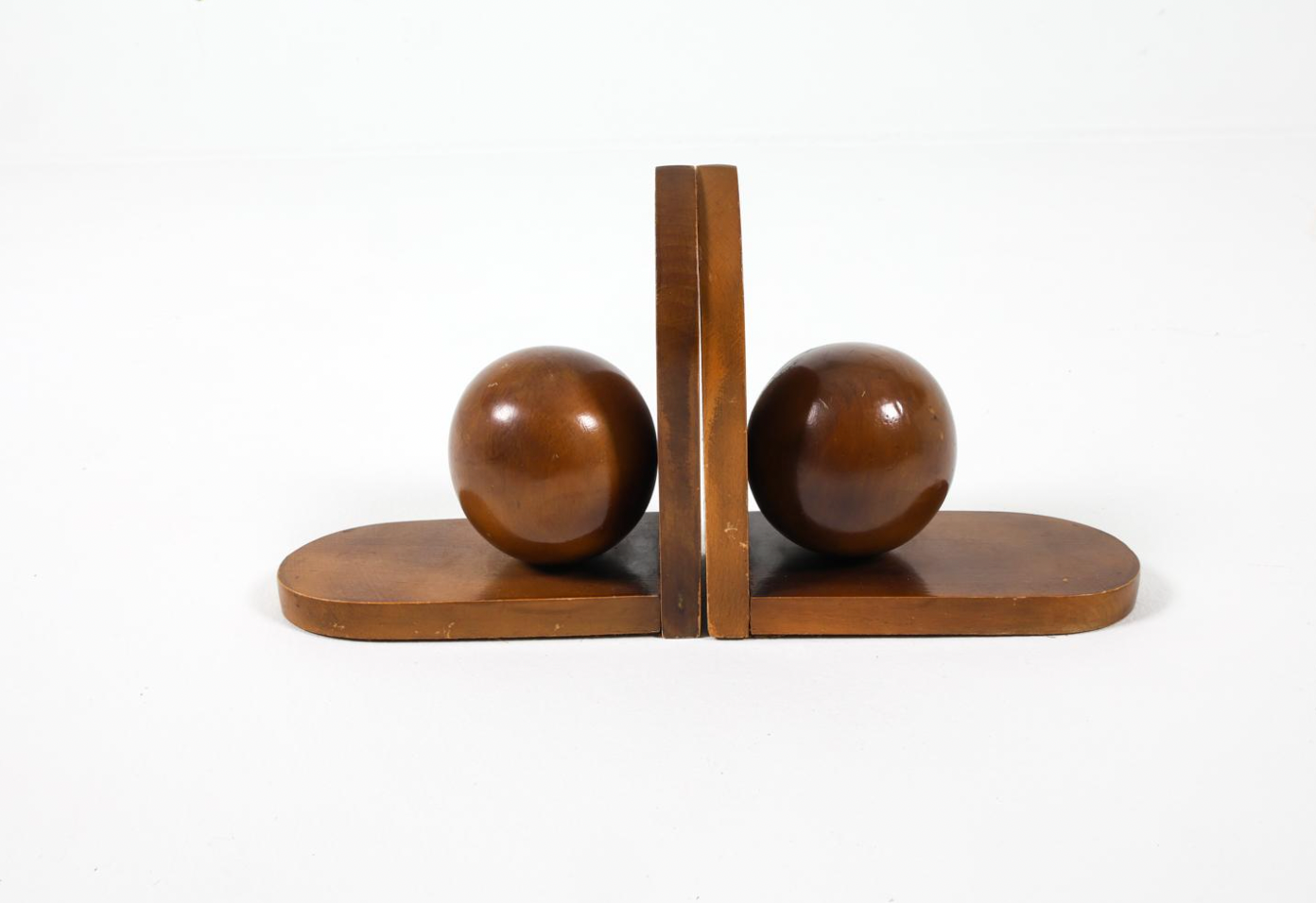 pair of dutch art deco oak bookends