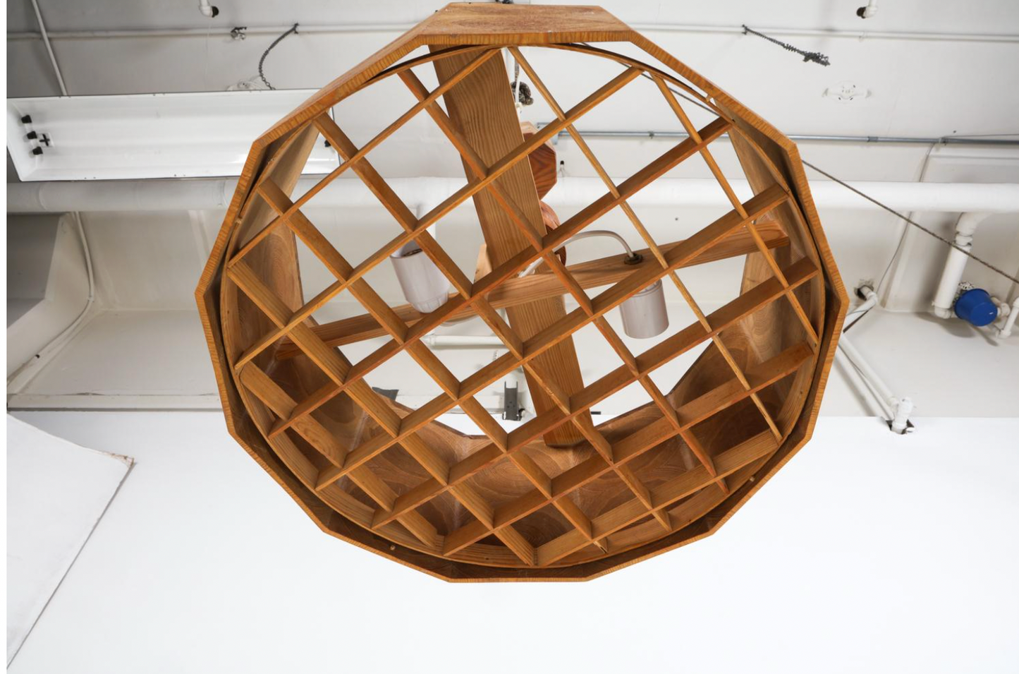 scandinavian pine pendant light, 1960s