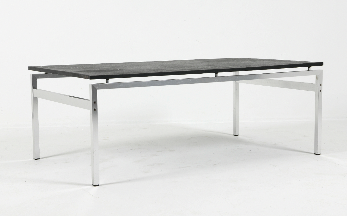 jean-rené talopp slate and chrome coffee table, 1970s
