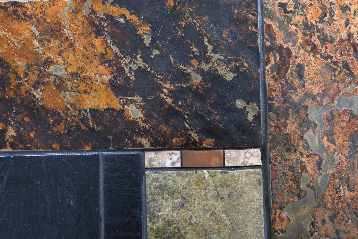 danish teak & stone coffee table