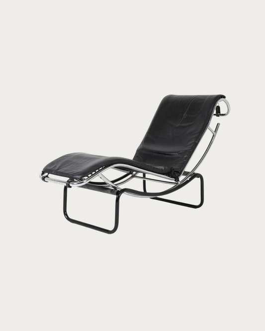 le corbusier style leather chaise lounge chair