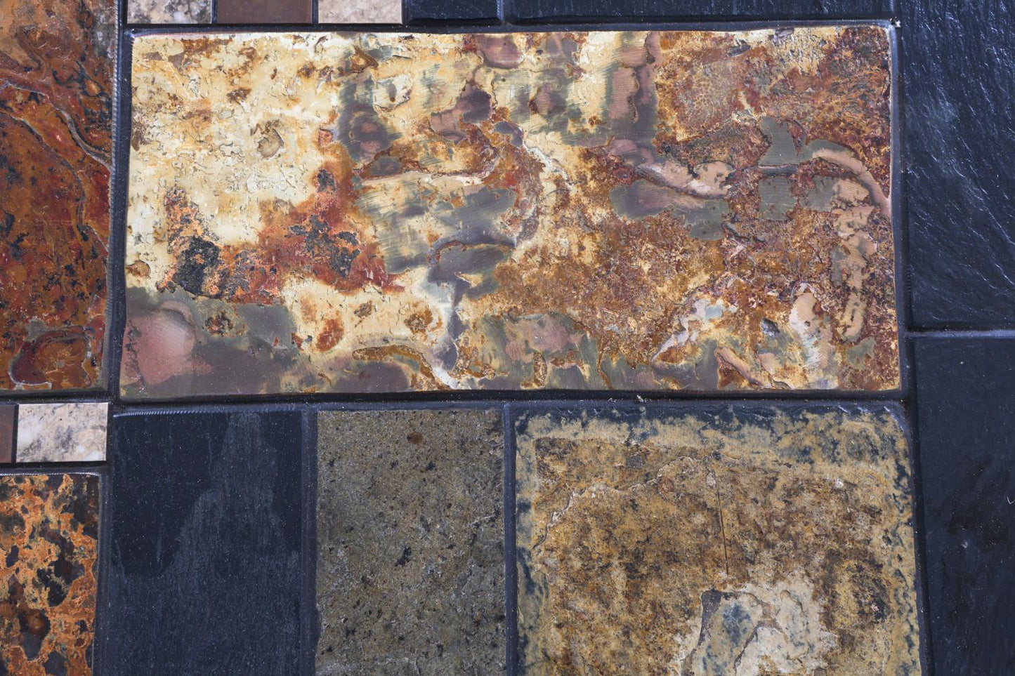 danish teak & stone coffee table