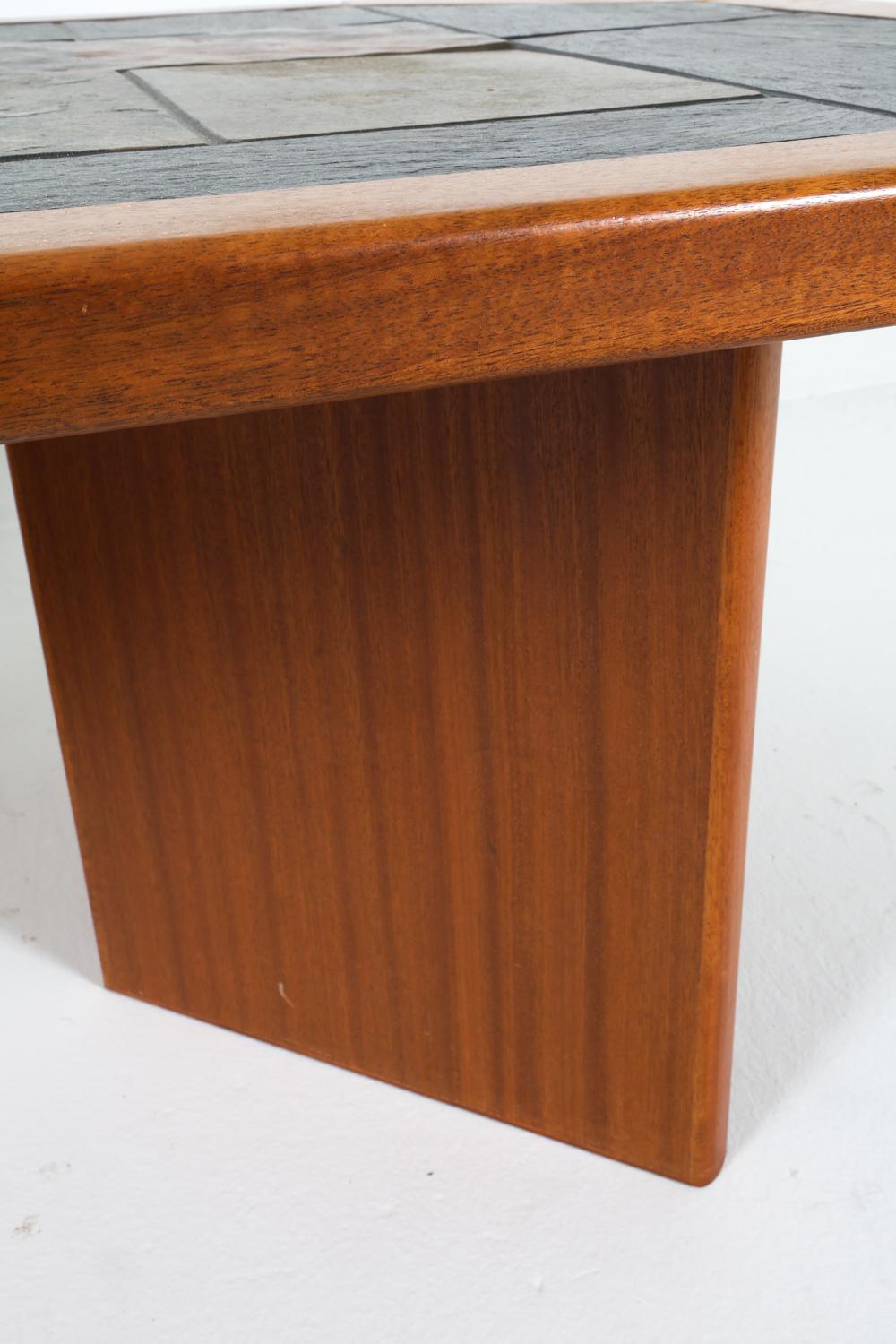 danish teak & stone coffee table