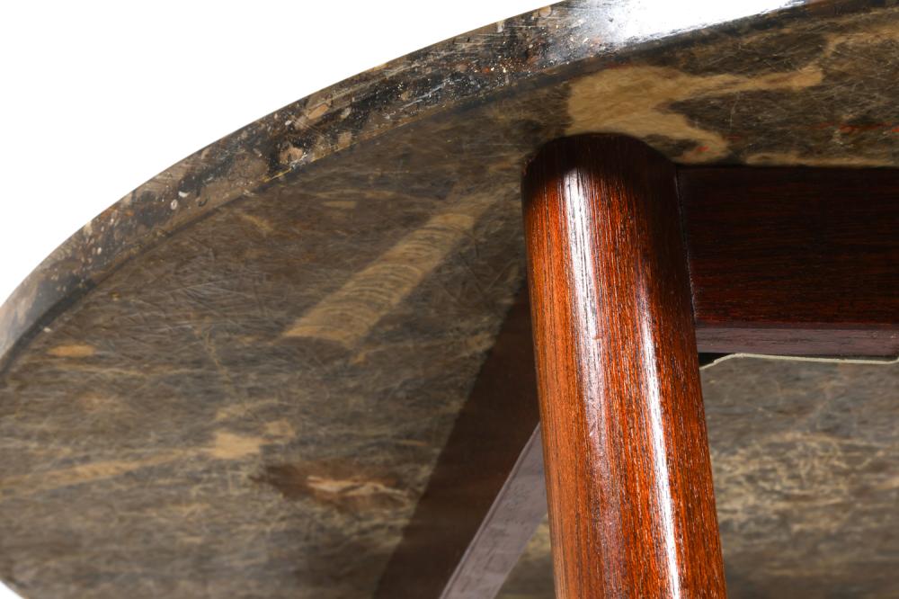 scandinavian teak & marble coffee table