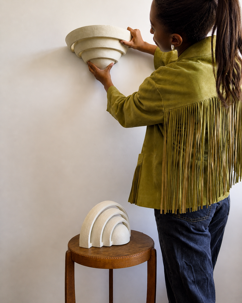lightolier ceramic arch sconces (pair)