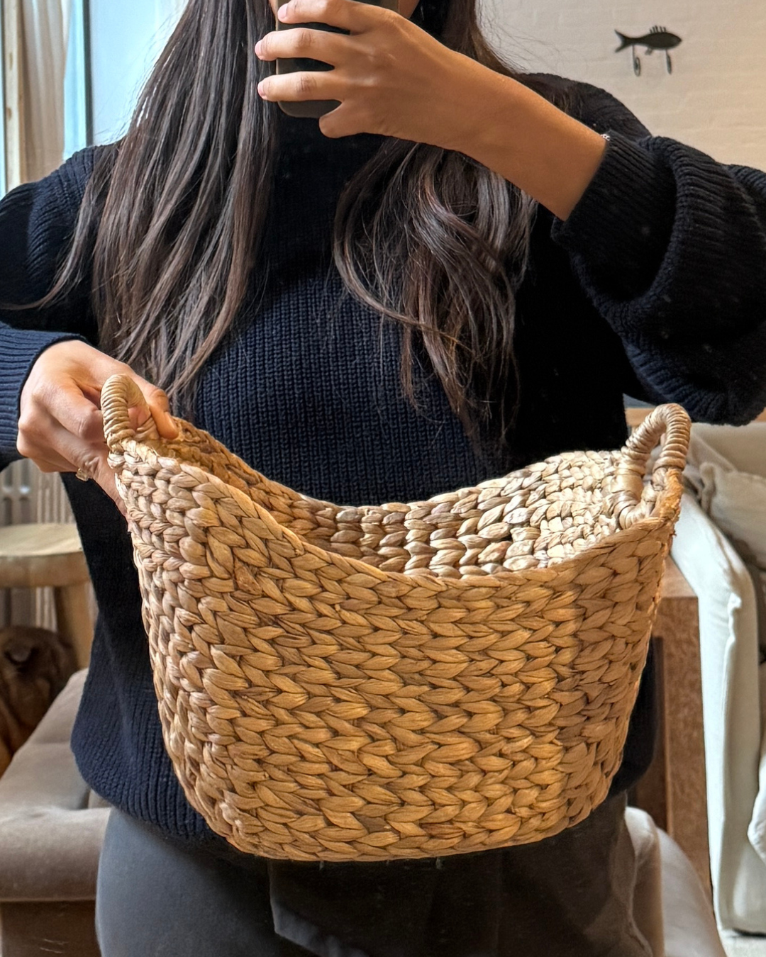 irregular form woven basket