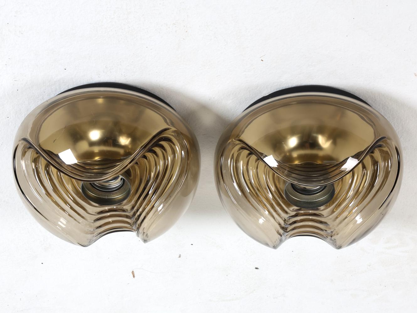 pair of peill & putzler ‘wave’ wall sconces