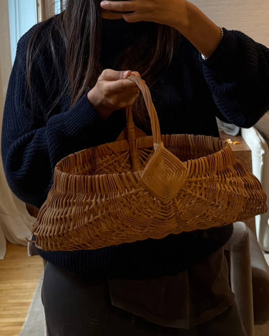 sculptural open-weave basket