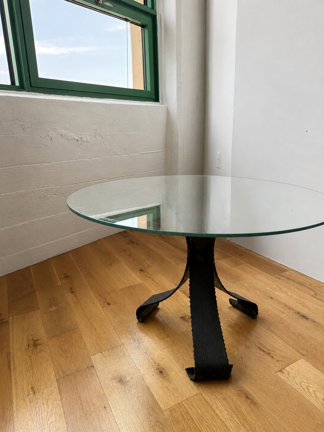 vintage spanish wrought iron and glass occasional table