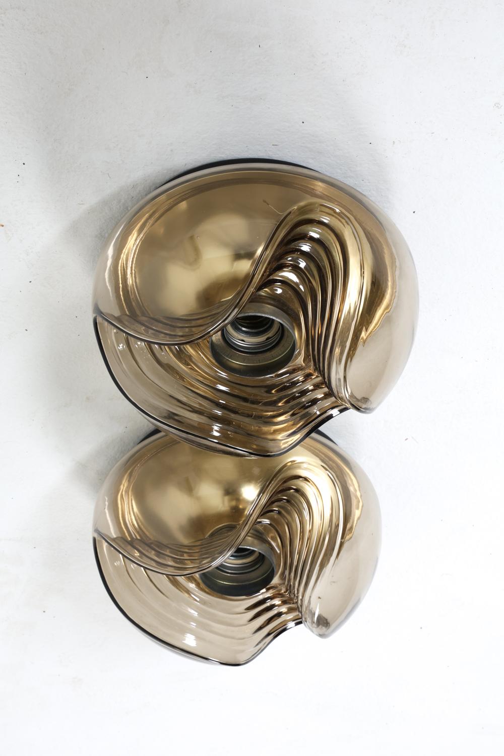 pair of peill & putzler ‘wave’ wall sconces