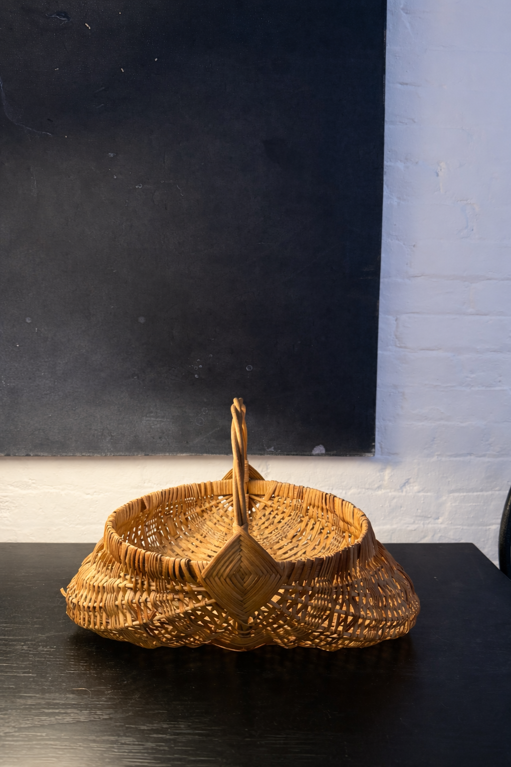 sculptural open-weave basket