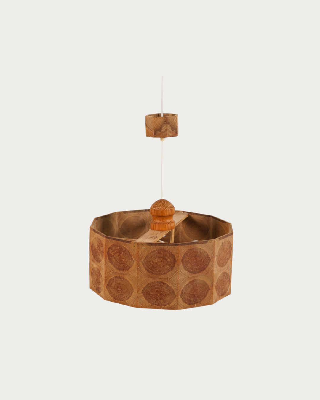 scandinavian pine pendant light, 1960s