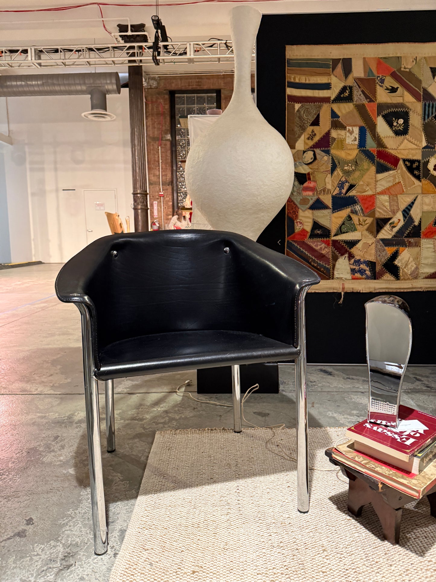 black + chrome postmodern arm chair