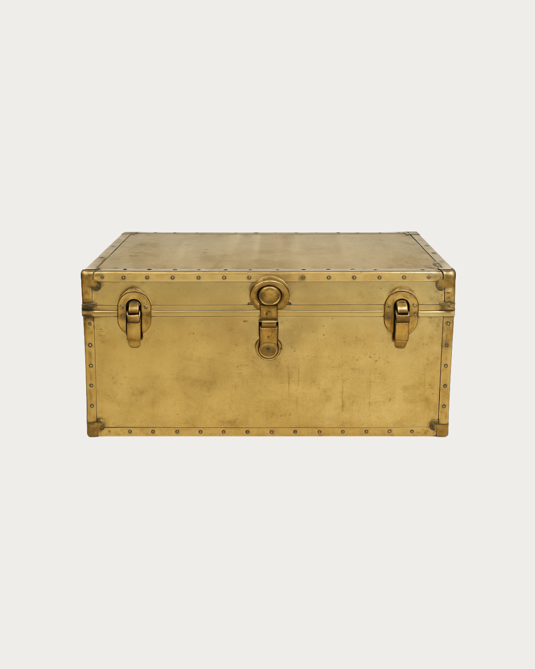 vintage brass trunk coffee table