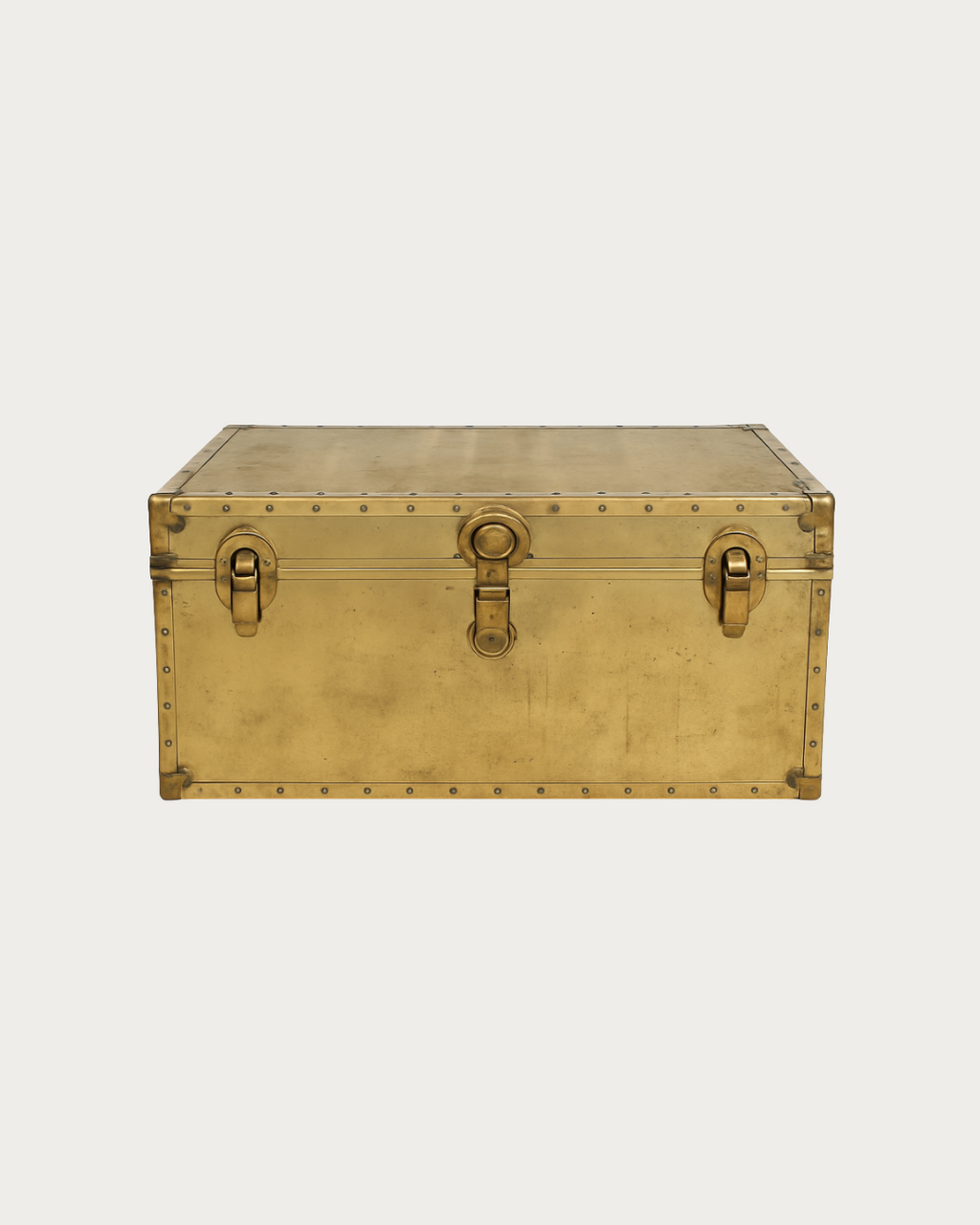 vintage brass trunk coffee table