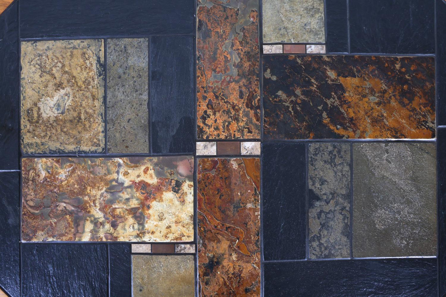 danish teak & stone coffee table