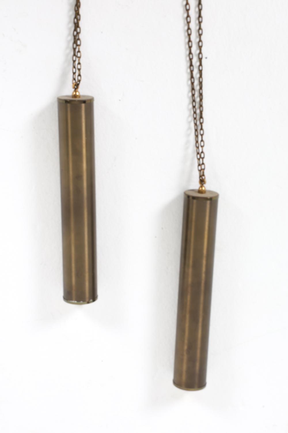 german oak & brass wall clock