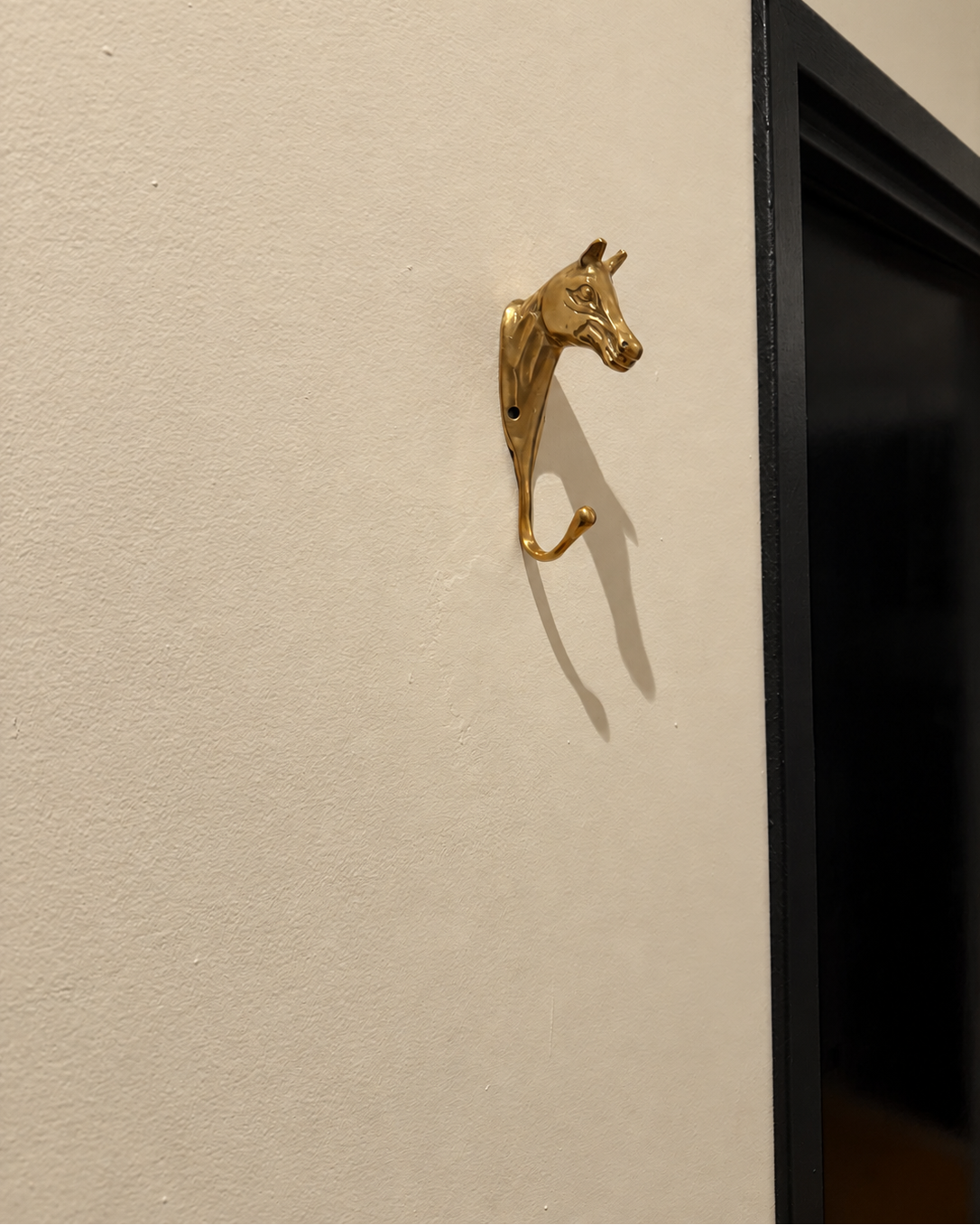 vintage brass horse head wall hook