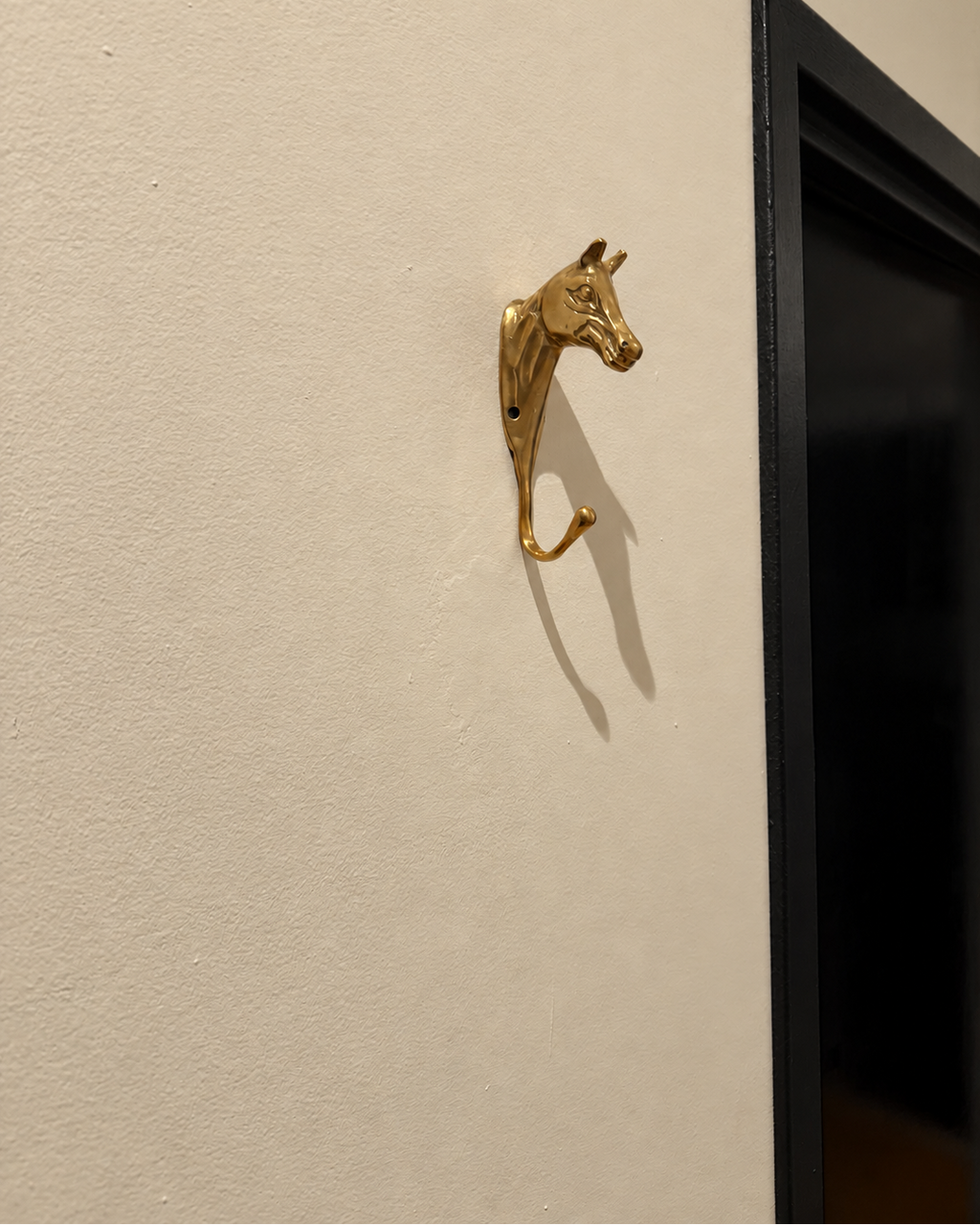 vintage brass horse head wall hook