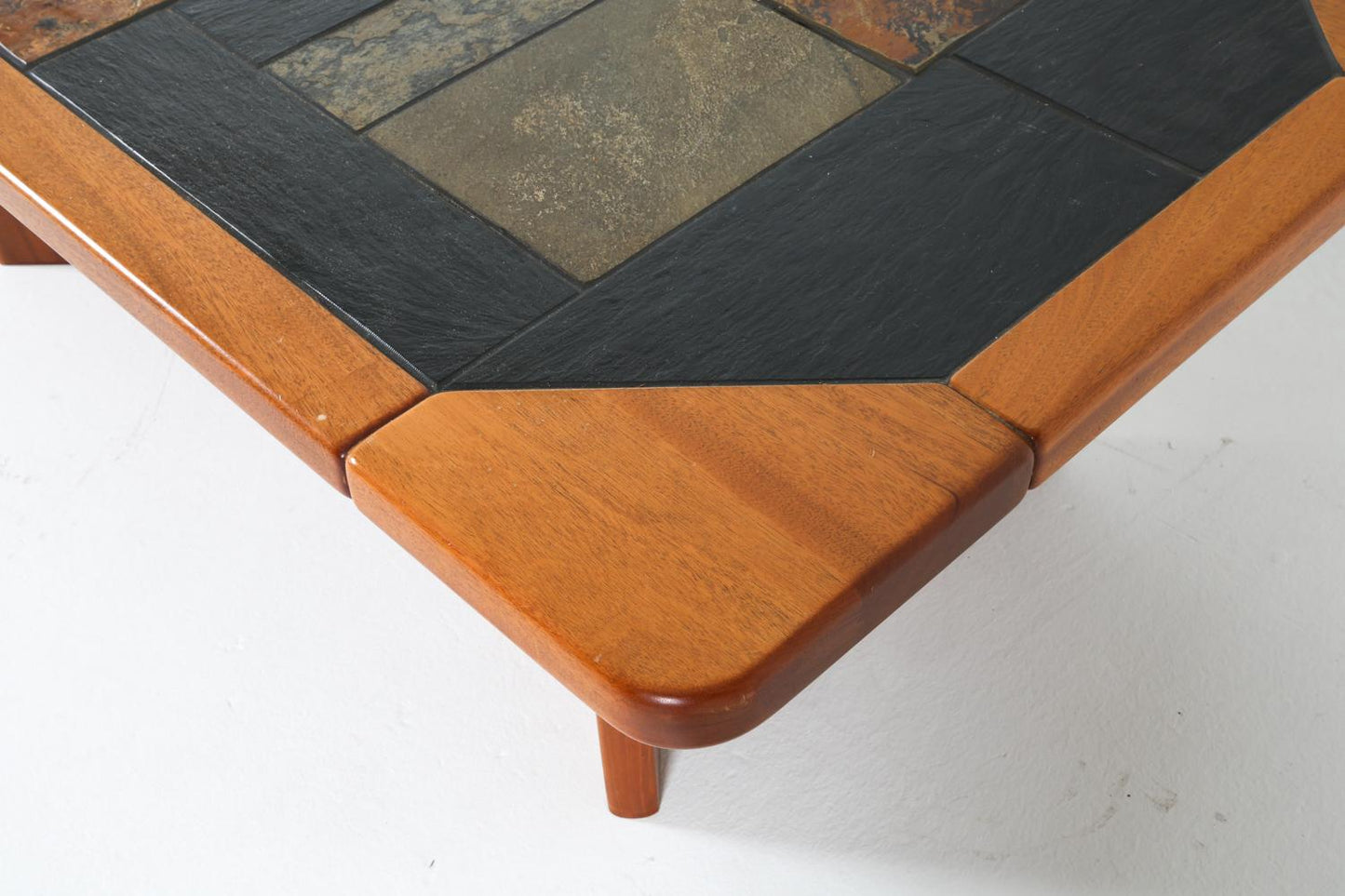 danish teak & stone coffee table