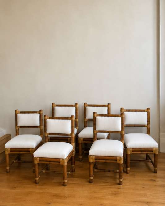 vintage elephant bamboo dining chairs