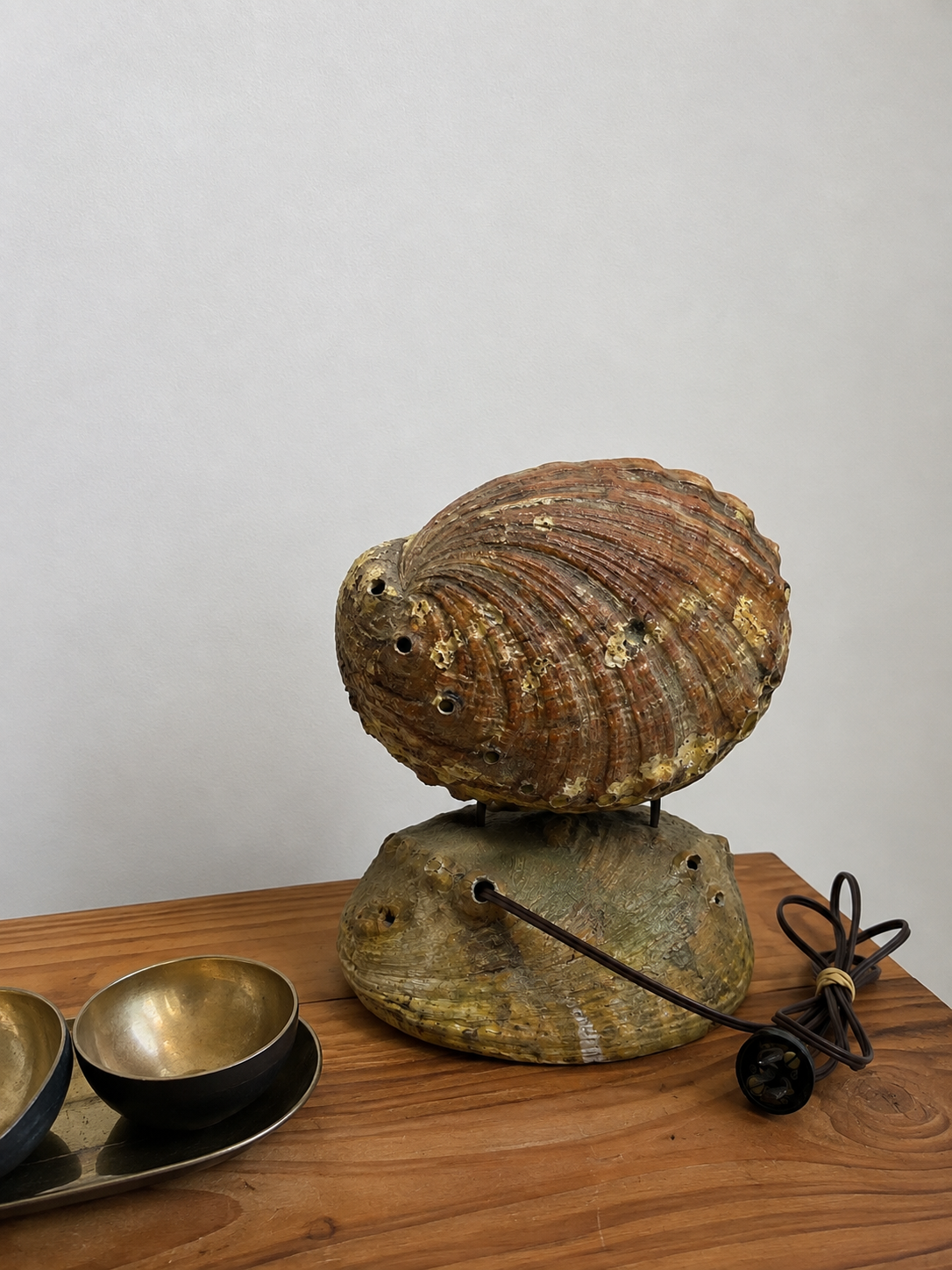 vintage abalone shell lamp