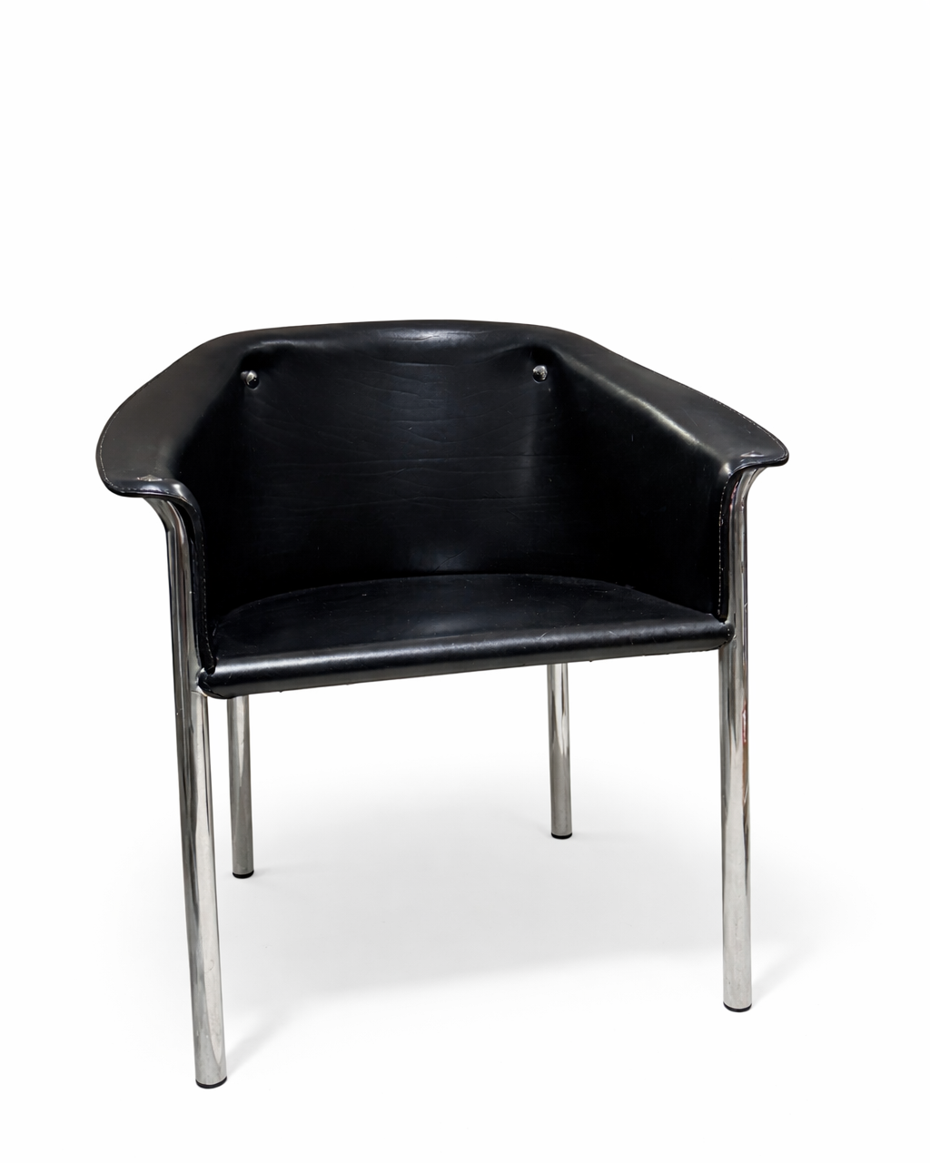 black + chrome postmodern arm chair