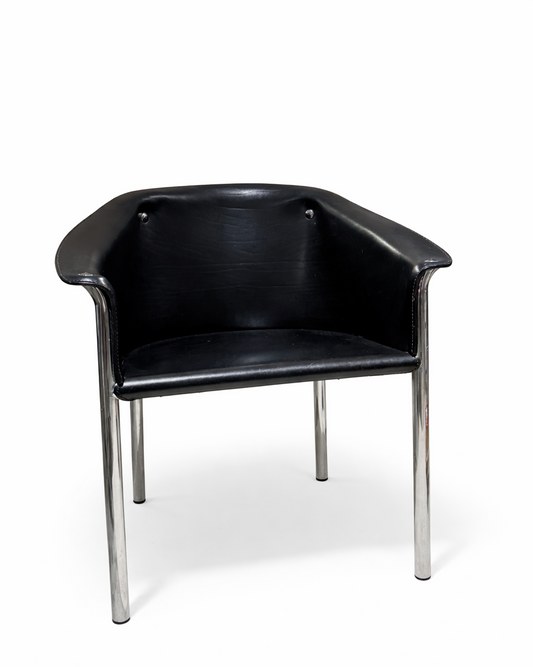 black + chrome postmodern arm chair
