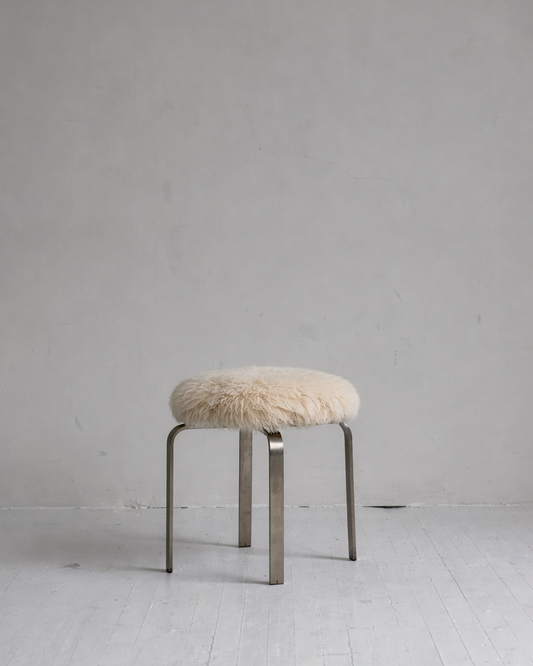 custom lambswool chrome stool