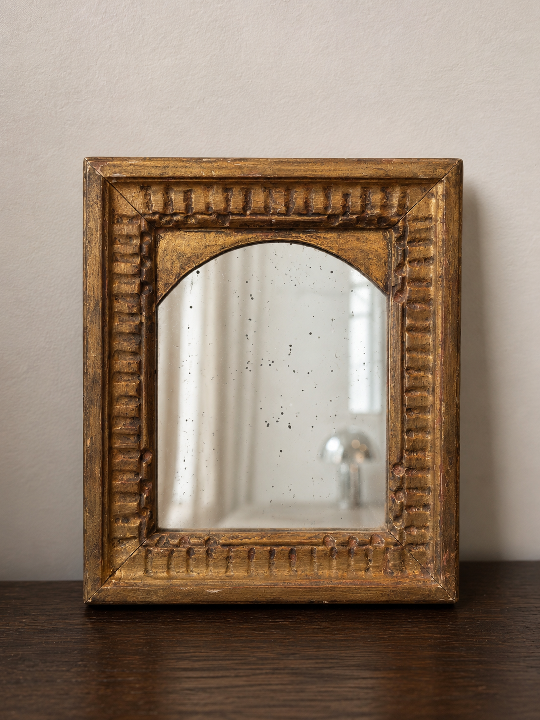 vintage french carved wood mirror