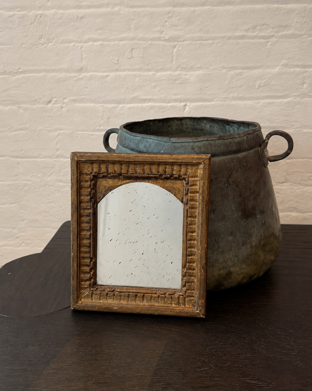 vintage french carved wood mirror