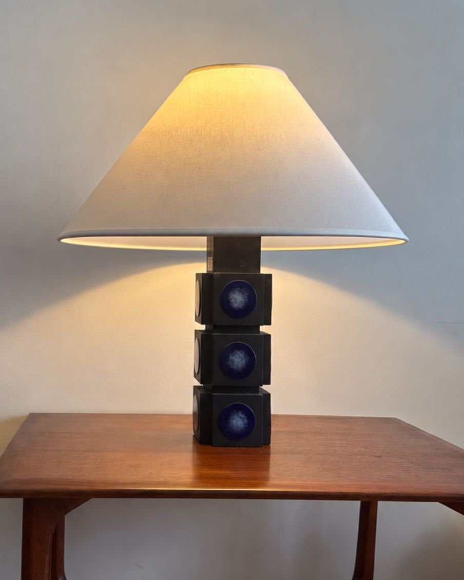 ateljé glas & trä table lamp, 1960s