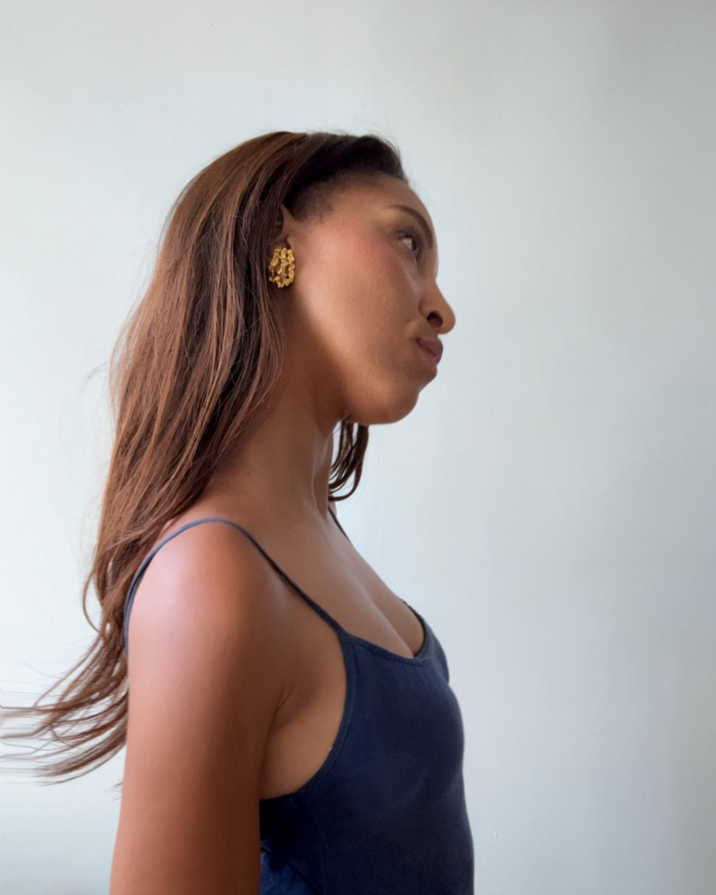 1960s smithsonian gold nugget post earrings