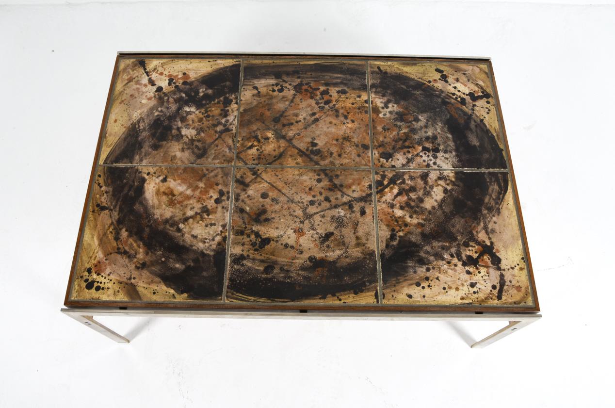 birte vedel howard steel and tile coffee table